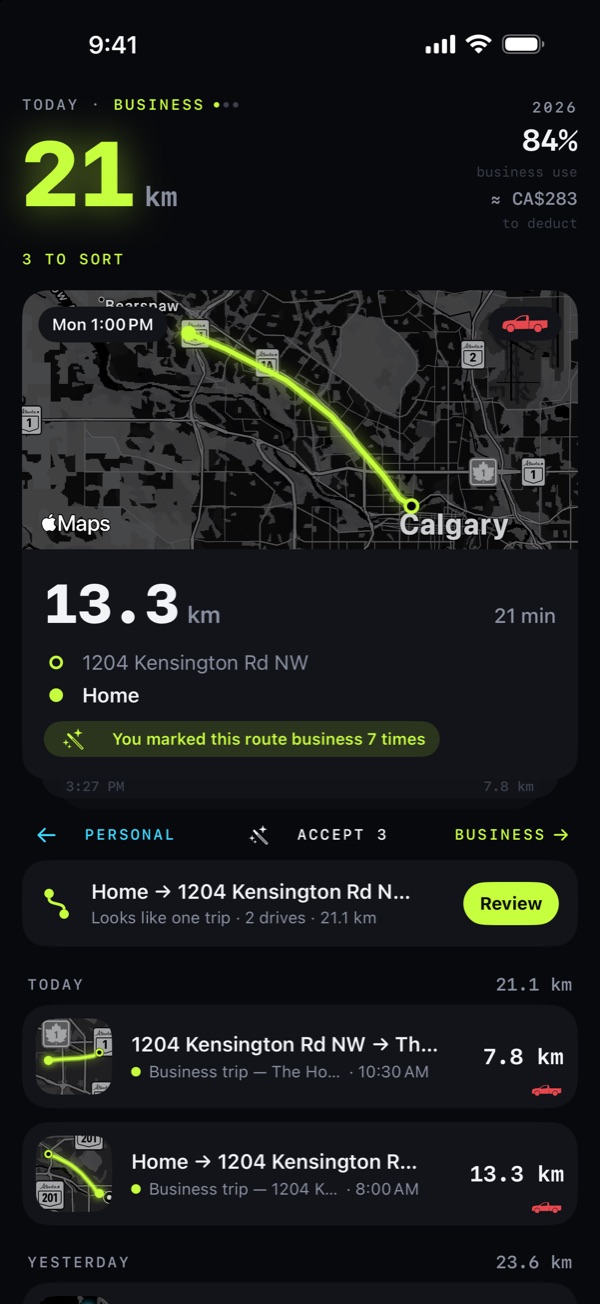 Mileage that logs itself